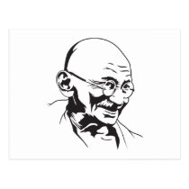 Carte postale de portrait de Mahatma Gandhi cartes postales