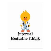 Carte postale de poussin de médecine interne
