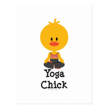 Carte postale de poussin de yoga