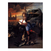 Carte postale de Raphael de St Michael et de drago