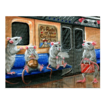 Carte postale de rats de souterrain