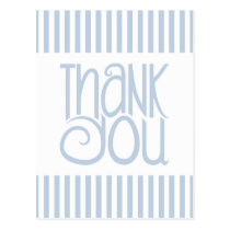 Carte postale de rayures bleues de Merci cartes postales
