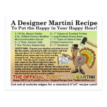 Carte postale de recette de la Turquie Martini de 
