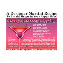 Carte postale de recette de Martini de gâteau au f
