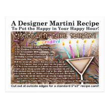 Carte postale de recette de Martini de gâteau d'an