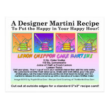 Carte postale de recette de Martini de gâteau de m