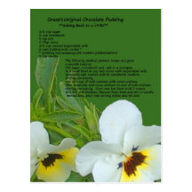 Carte postale de recette de pudding de chocolat