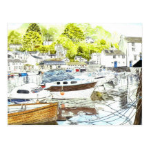 Carte postale "de réflexions de Polperro"