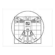 Carte postale de robot de da Vinci Vitruvian