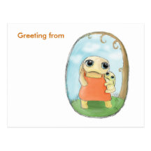 carte postale de salutation d'amour de lapin