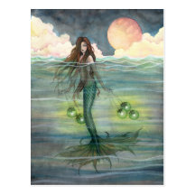 Carte postale de sirène "de mer lumineuse"