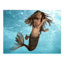 Carte postale de sirène de natation