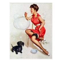 Carte postale de soufflement des bulles Pin-