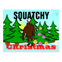 Carte postale de Squatch de Noël de Squatchy