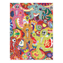 Carte postale de squelettes de danse