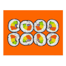 Carte postale de sushi de sushi
