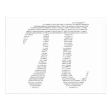 Carte postale de symbole de pi