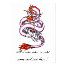 Carte postale de tatouage en cristal frais de drag