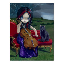Carte postale "de tempête de violoncelle"