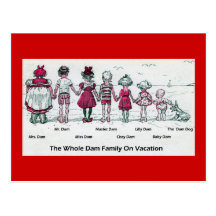 Carte postale de vacances de famille