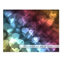 Carte postale de Valentine de coeurs de Bokeh