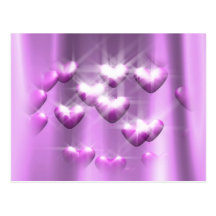 Carte postale de Valentine de coeurs pourpres
