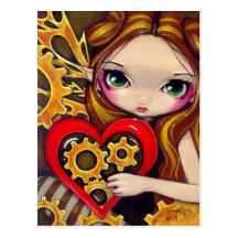 "Carte postale de Valentine de rouages"