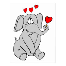 Carte postale de Valentine d'éléphant