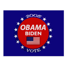 Carte postale de vote d'Obama Biden