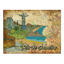 Carte postale de voyage de Rio de Janeiro du Brési