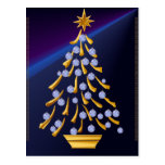 Carte postale décorée d'arbre de Noël d'or