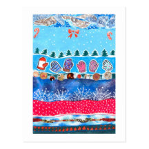 Carte postale d'imaginaire d'hiver