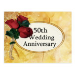 Carte postale d'or de 50 anniversaires