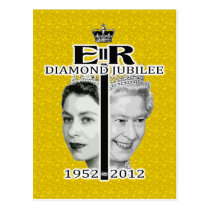 Carte postale d'or de jubilé de diamant de la Rein cartes postales