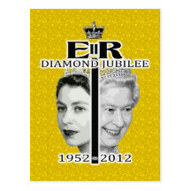 Carte postale d'or de jubilé de diamant de la Rein