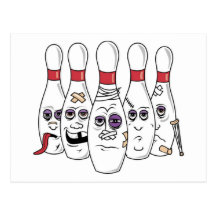 Carte postale drôle de bowling