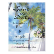 Carte postale du mariage de plage DST