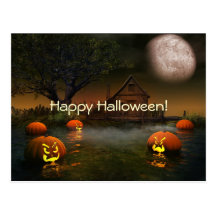 Carte postale éffrayante de scènes de Halloween