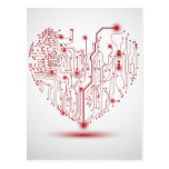 Carte postale électrique de coeur