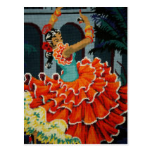 Carte postale espagnole de danseur de flamenco