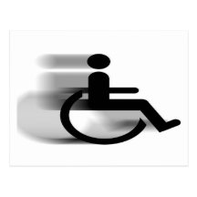 Carte postale expédiante de fauteuil roulant