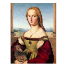 Carte postale : Femme avec la licorne