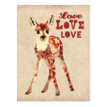 Carte postale florale d'amour de faon