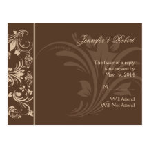 Carte postale florale du rouleau RSVP de chocolat 