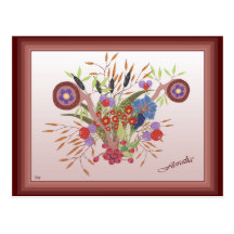 carte postale Floralia peinture de fleurs