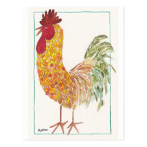 Carte postale gaie de coq de Charlie