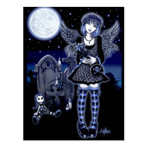 Carte postale gothique d'ange gardien de "Tabitha"