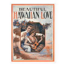 Carte postale hawaïenne d'amour
