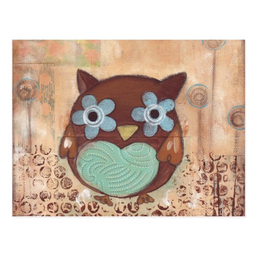 Carte postale heureuse de hibou