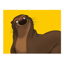Carte postale heureuse de loutre